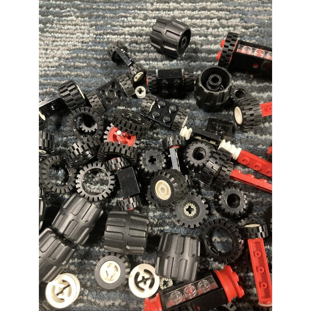 Lot Of 10 Oz Random Lego Wheels And Axles Black - Picture 4 of 7